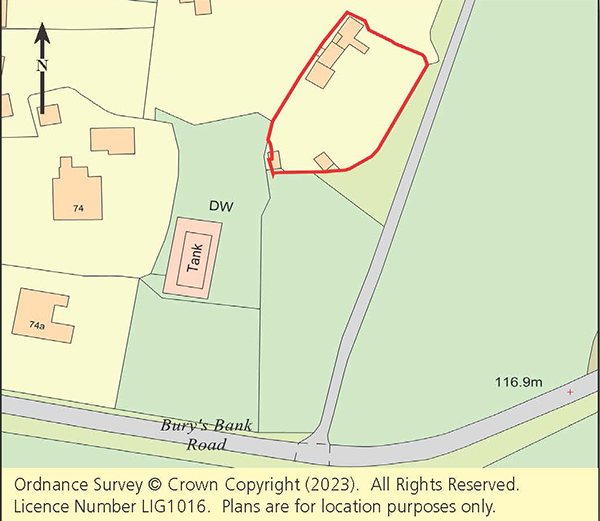 Lot: 113 - DETACHED COTTAGE FOR IMPROVEMENT ON 0.3 ACRE PLOT - Plan showing location